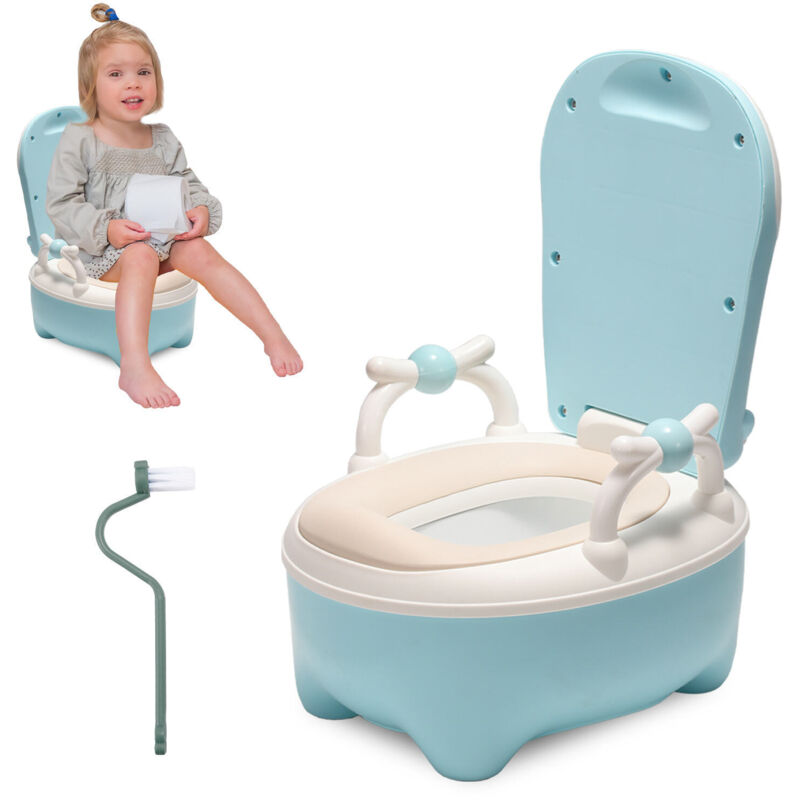 foto del prodotto swanew pattumiera per bambini. vasino d allenamento separato per bambini. toilette per bambini con doppio design antiscivolo e protezione blu