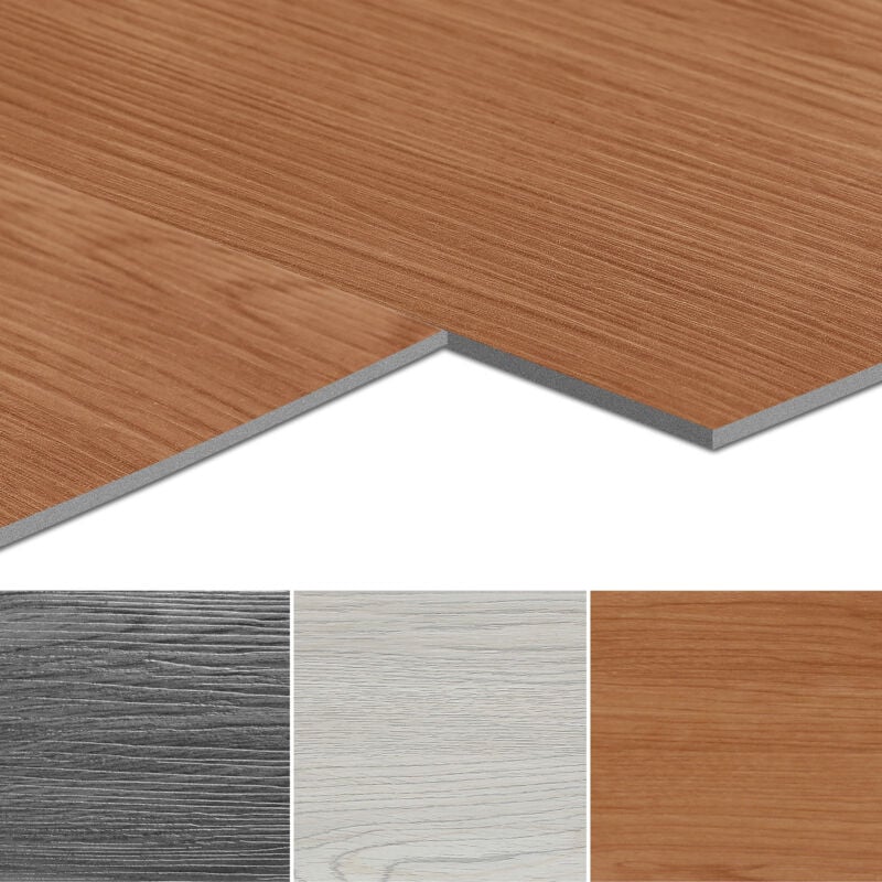 foto del prodotto swanew pavimento pvc di design, listelli vinilici autoadesivi, pavimento vinilico deluxe, 91,5 cm x 15,2 cm x 2 mm, 18 pezzi 2,51 m marrone