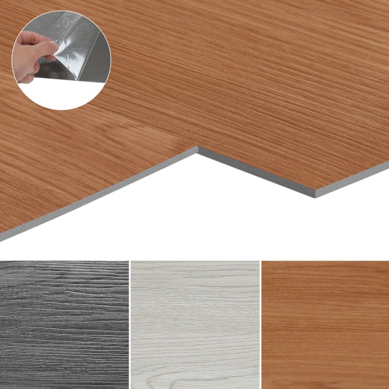 foto del prodotto swanew pavimento pvc di design, listelli vinilici autoadesivi, pavimento vinilico deluxe, 91,5 cm x 15,2 cm x 2 mm, 36 pezzi 5 m marrone