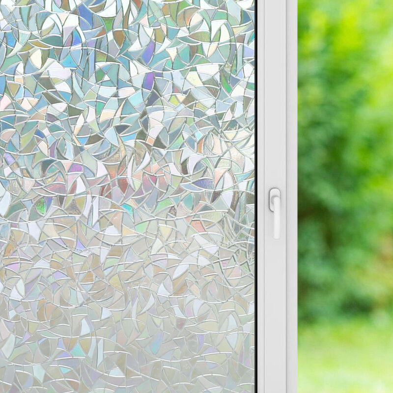 foto del prodotto swanew pellicola antiriflesso per finestre. pellicola autoadesiva elettrostatica per finestre. arcobaleno 3d. 60x200cm