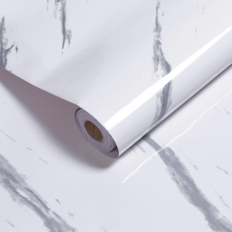 foto del prodotto swanew pellicola autoadesiva per mobili 2 pezzi bianco marmorizzato 500x61 cm pvc. ristrutturazione e decorazione