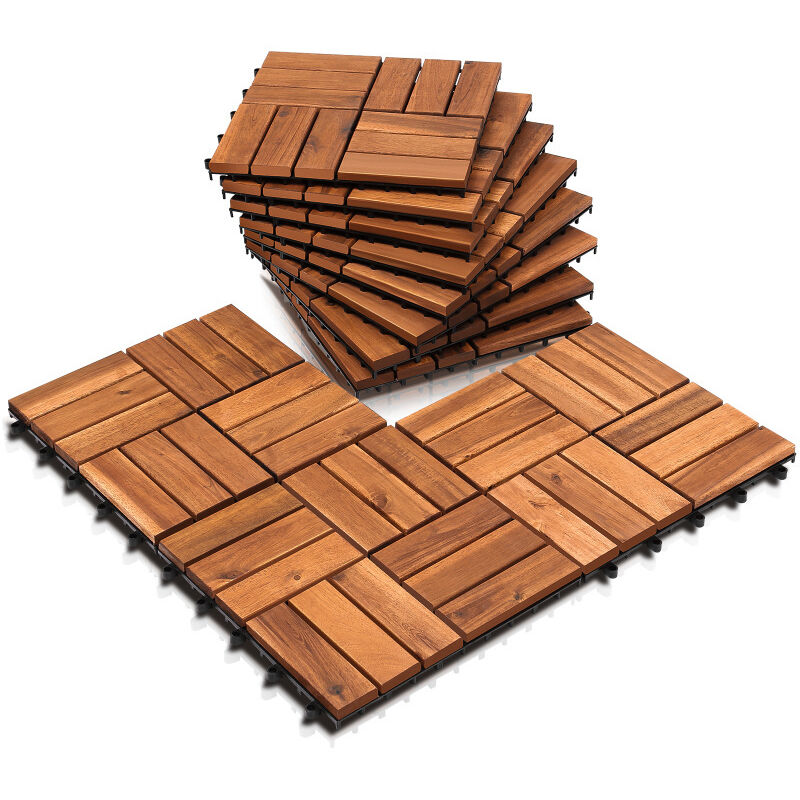 foto del prodotto swanew piastrelle in legno 11 piastrelle terrazza piastrelle 1 piastrelle a pavimento acacia 30x30 cm patio e balcone per terrazza piatti di
