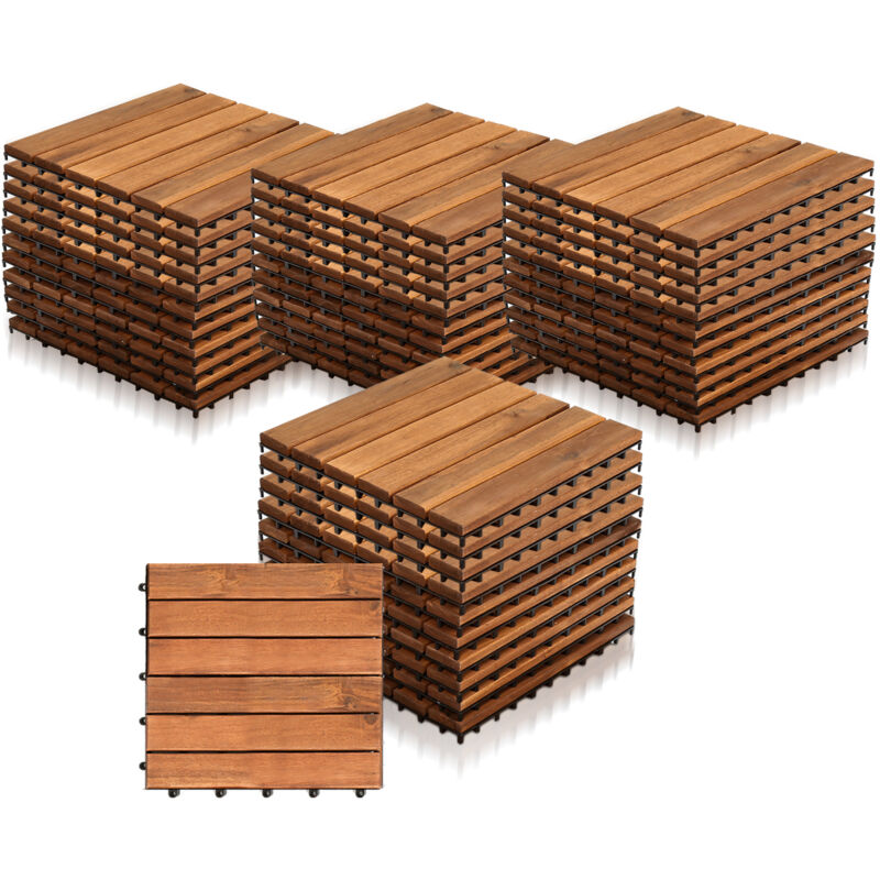 immagine 0 del prodotto swanew piastrelle in legno di acacia. da 30 x 30 cm. in set di 44 quadrotti per 4 m . per terrazze e balconi