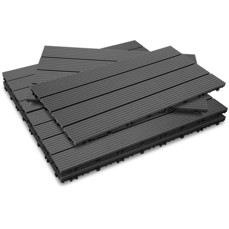 foto del prodotto swanew piastrelle per terrazza piastrelle in legno a incastro 6 pezzi piastrelle di rivestimento 60 x 30 per terrazza da giardino, antracite