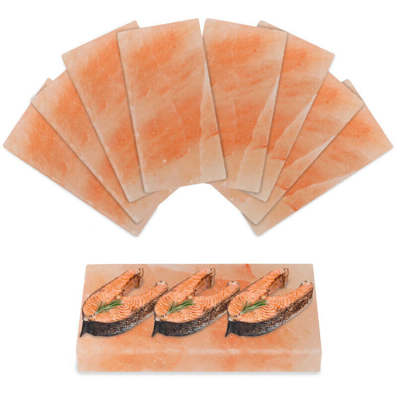 foto del prodotto swanew piatto di sale per pesce grigliato in pietra salata 20x10x2.5 cm griglia per barbecue 8x