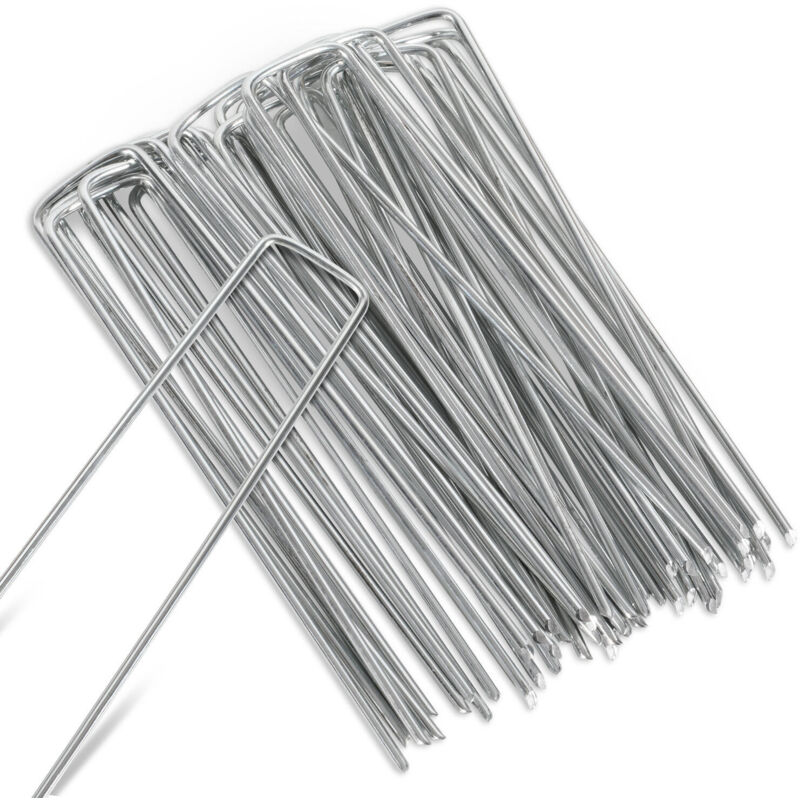 foto del prodotto swanew picchetti di ancoraggio a terra 15x2,5cm, 50 pezzi, 2,8mm, acciaio zincato, picchetto per tenda, chiodo a terra
