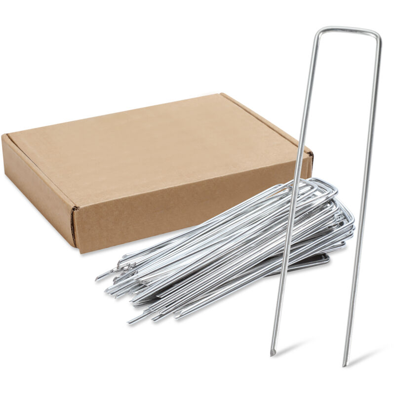 foto del prodotto swanew picchetti di ancoraggio a terra 15x2,5cm, 50 pezzi, 2,8mm, acciaio zincato, picchetto per tenda, chiodo a terra
