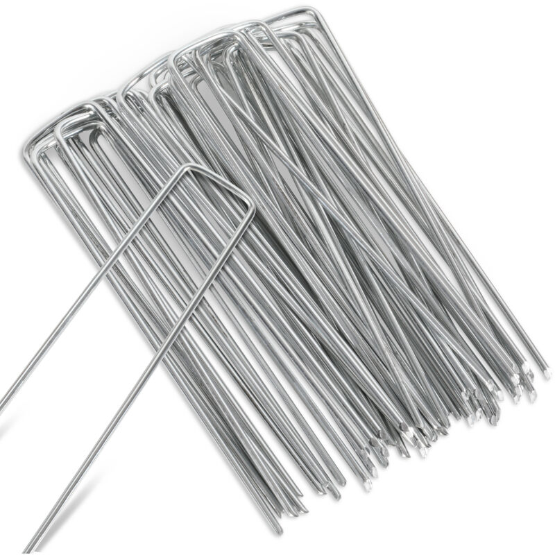 foto del prodotto swanew picchetti di ancoraggio a terra 15x2,5cm, 500 pezzi, 2,8mm, acciaio zincato, picchetto per tenda, chiodo a terra