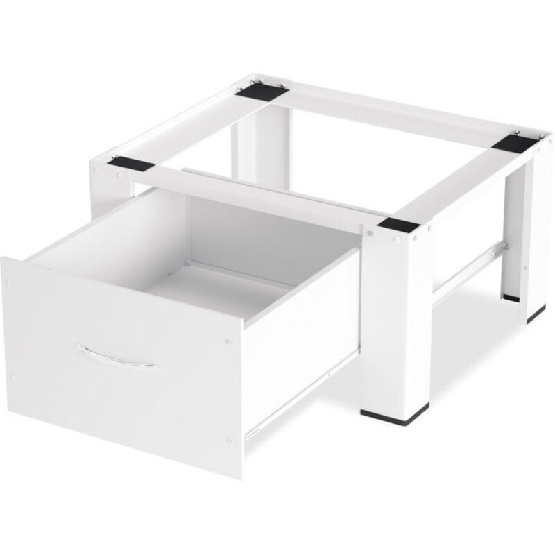 foto del prodotto swanew piedistallo per lavatrice bianco con cassetto antiscivolo. fino a 150 kg