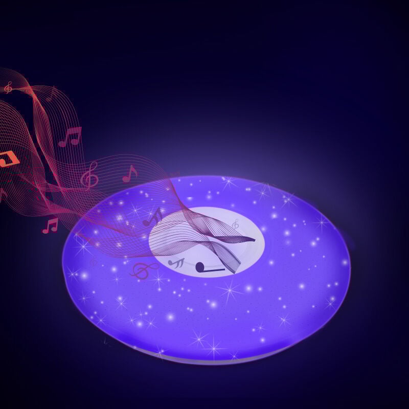 foto del prodotto swanew plafoniera led musica altoparlante bluetooth app plafoniera con telecomando 36w