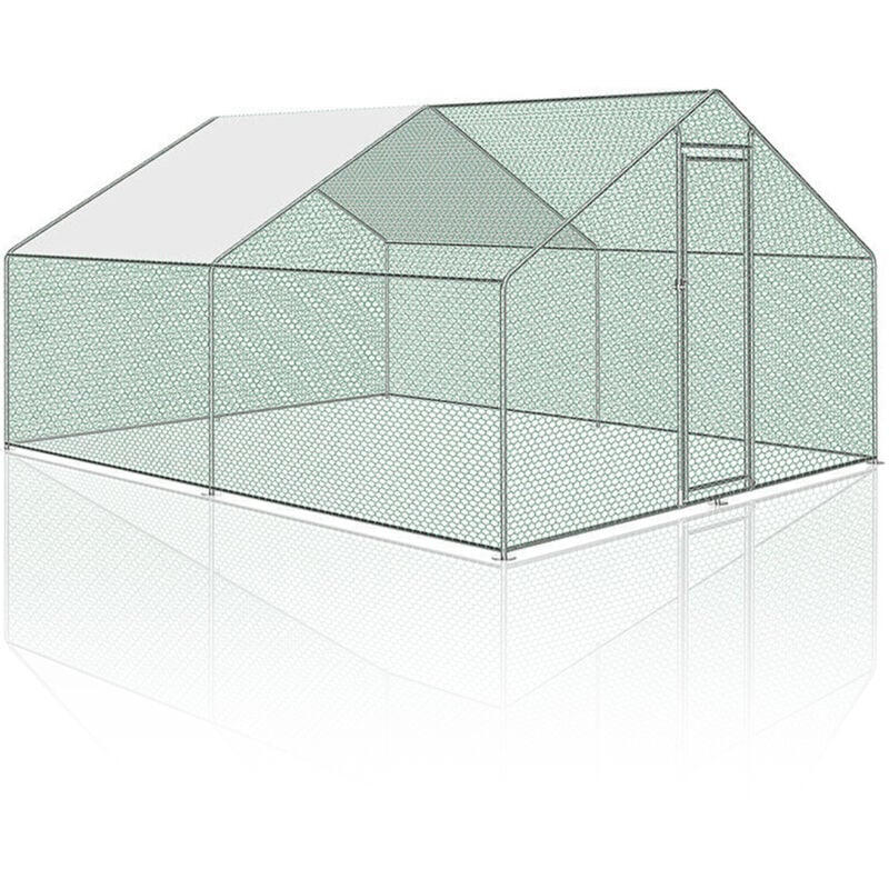foto del prodotto swanew pollo coop chicken house tetto telai stabili in acciaio zincato con pe 3 x 4 x 2 m