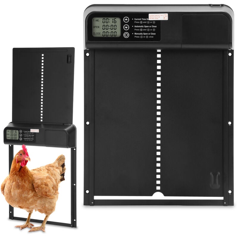 foto del prodotto swanew porta del pollaio porta automatica del pollaio con il temporizzatore anti pizzico resiste ai predatori, galline oche