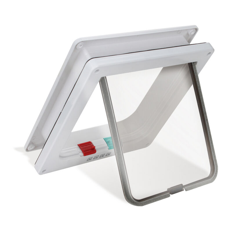 foto del prodotto swanew porta per gatti con chiusura magnetica e 4 vie, resistente agli agenti atmosferici, facile da installare, garantendo un isolamento perfetto