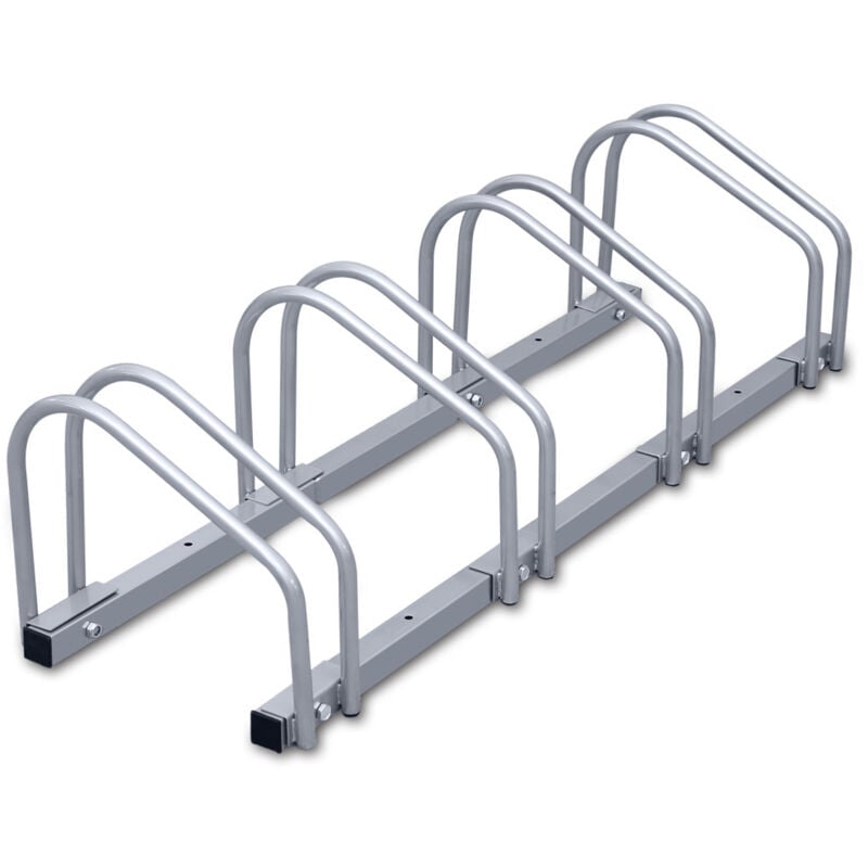 foto del prodotto swanew portabici per 4 bici, 101x32x26cm, portabici in acciaio zincato, fissaggio a pavimento parete, per pneumatici con larghezza da 3,5 a 5,5 cm,