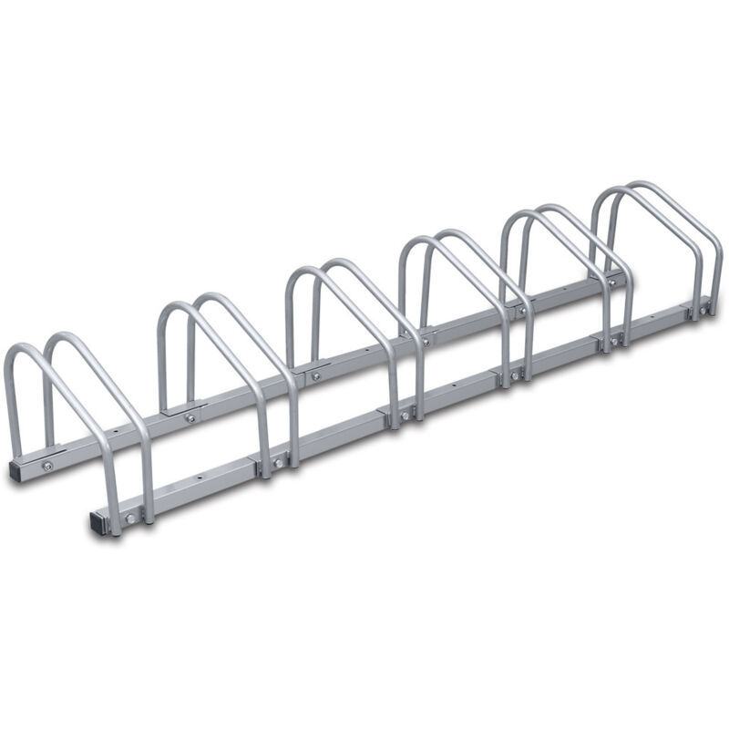 foto del prodotto swanew portabici per 6 bici, 160x32x26cm, portabici in acciaio zincato, fissaggio a pavimento parete, per pneumatici con larghezza da 3,5 a 5,5 cm,