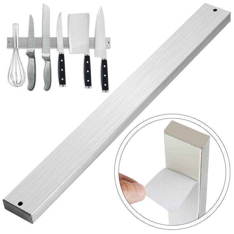 foto del prodotto swanew portacoltelli per utensili da cucina coltelli adesivo da parete portacoltelli magnetico in acciaio inox 40cm 2x