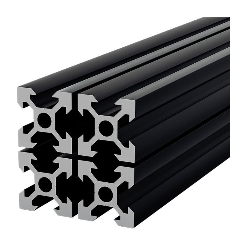 foto del prodotto swanew profilo in alluminio 20x20mm profilo in alluminio da 1000mm tipo i sistema di montaggio profilo in alluminio profilo nero 4 pezzi 4x1000mm 