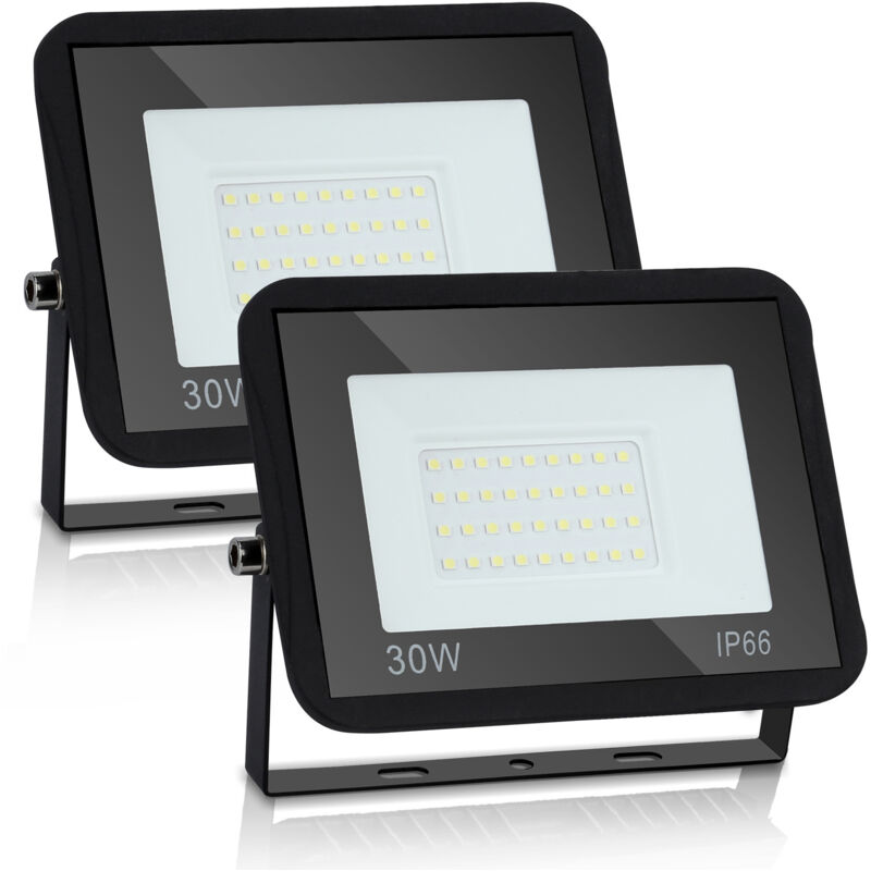 foto del prodotto swanew proiettori a led per esterni spot illuminazione di sicurezza per esterni impermeabile ip66 2x30w bianco caldo