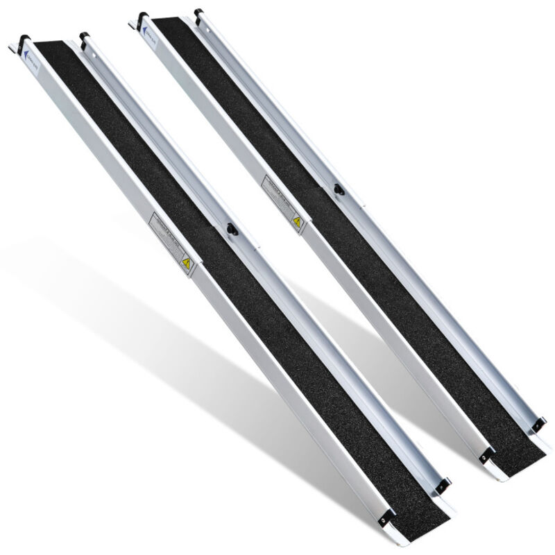 foto del prodotto swanew rampa per sedie a rotelle 183cm portatile in alluminio telescopico antiscivolo lunghezza regolabile 300kg capacit 