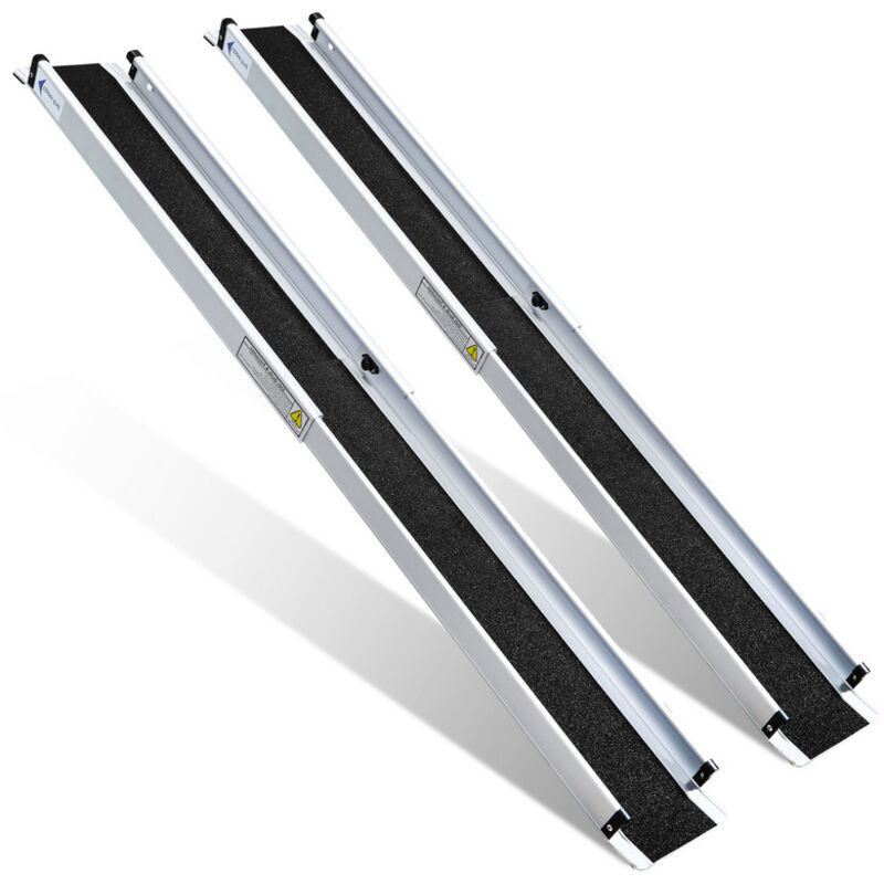 foto del prodotto swanew rampa per sedie a rotelle 213cm portatile in alluminio telescopico antiscivolo lunghezza regolabile 300kg capacit 