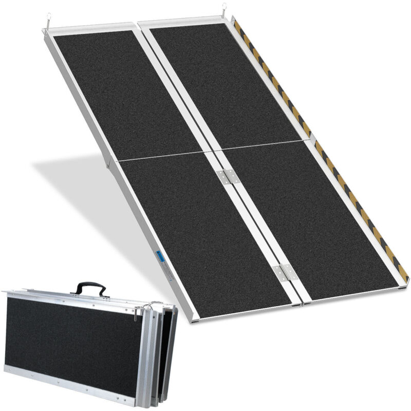 foto del prodotto swanew rampa per sedie a rotelle rampa di accesso pieghevole 2x alluminio superficie antiscivolo 270kg capacit 152cm