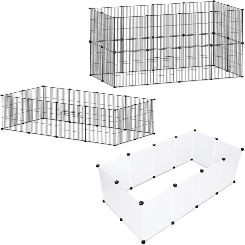 foto del prodotto swanew recinto da esterno recinto a rete playpen per conigli playpen gabbia per piccoli animali ruspanti recinto nero 110 x 110 x 47 cm