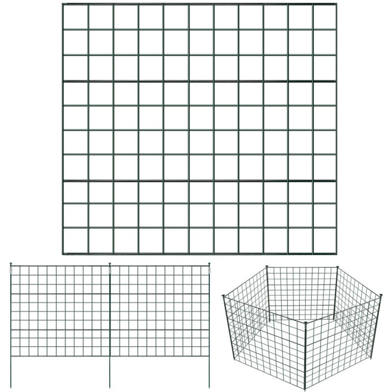 foto del prodotto swanew recinzione da giardino 11 pezzi recinzione in metallo verde. recinzione in rete. recinzione da giardino. recinzione da campeggio