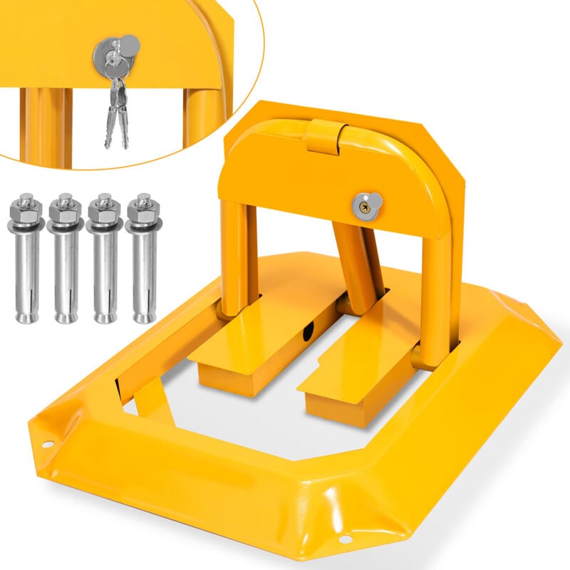 foto del prodotto swanew recinzione di parcheggio pieghevole. recinzione di parcheggio pieghevole universale. recinzione di parcheggio a catena. 1 pezzo incluso