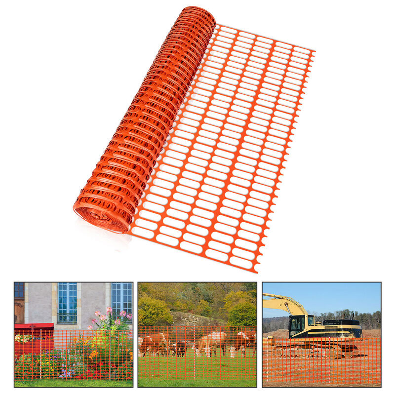 foto del prodotto swanew recinzione di protezione in plastica, recinzione mobile 1 rotolo da 1 x 80 m rete di sicurezza arancione barriera di segnalazione