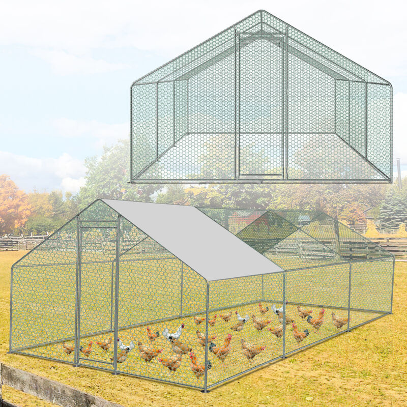 foto del prodotto swanew recinzione per pollaio 3x4 m con porta laterale e tetto a cupola 12 m 