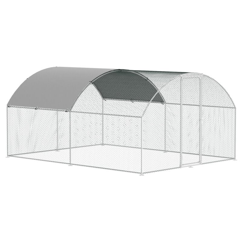 immagine 0 del prodotto swanew recinzione per pollaio acciaio zincato con recinzione in rete con serratura area coperta pollaio per piccoli animali 3 x 4 x 2 m 12 m cupola