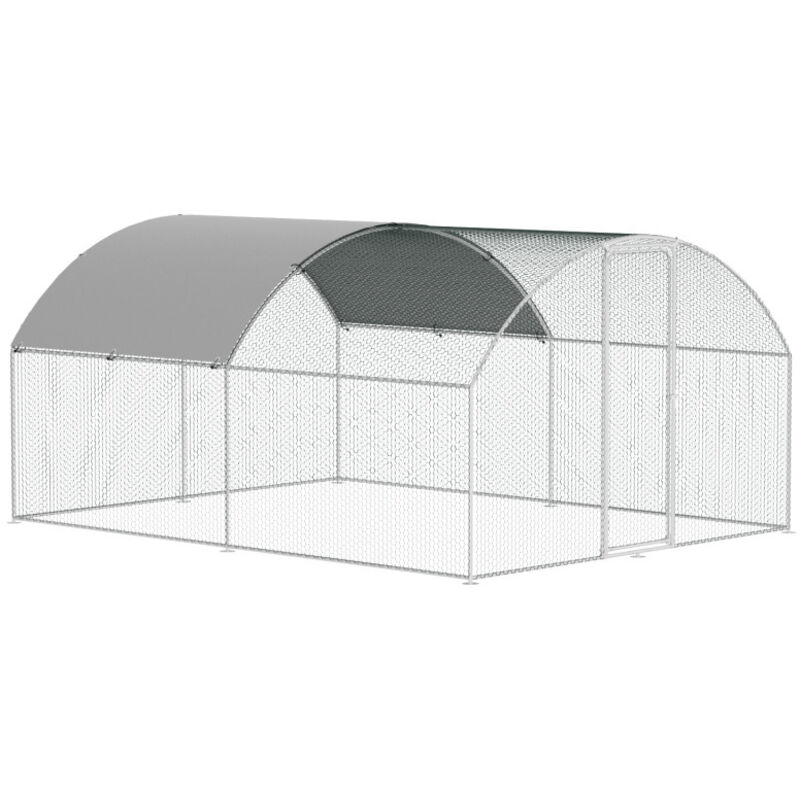foto del prodotto swanew recinzione per pollaio acciaio zincato con recinzione in rete con serratura area coperta pollaio per piccoli animali 3 x 4 x 2 m 12 m cupola