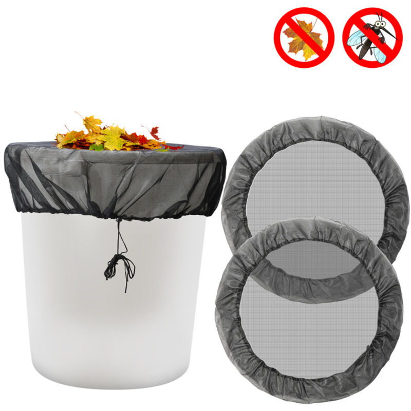 foto del prodotto swanew rete per barile da pioggia 2 pezzi copertura per barile da pioggia 95 cm con coulisse regolabile rete in poliestere per barile da pioggia nero