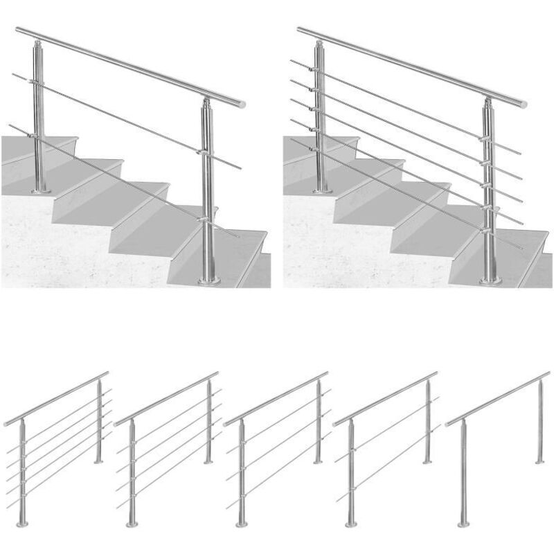 foto del prodotto swanew riduci per scale di parapetto del balcone con senza croce per costruire facilmente 100 cm. 5 montanti incrociati 