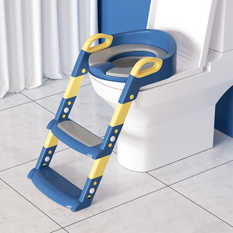 foto del prodotto swanew riduttore per wc per bambini con gradini. cuscino pieghevole. regolabile in altezza per bambini e bambine a partire da 1 anno di et 