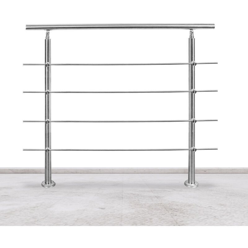 foto del prodotto swanew ringhiera 120 cm acciaio inox 4 binari corrimano balaustra aiuto scala balcone interno esterno