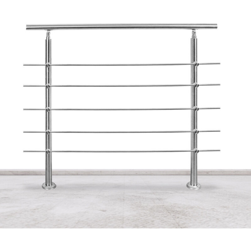 foto del prodotto swanew ringhiera 120 cm acciaio inox 5 binari corrimano balaustra aiuto scala balcone interno esterno