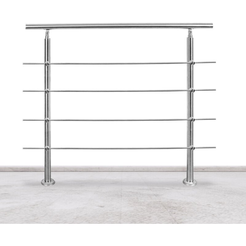 foto del prodotto swanew ringhiera 150 cm acciaio inox 4 binari corrimano balaustra aiuto scala balcone interno esterno