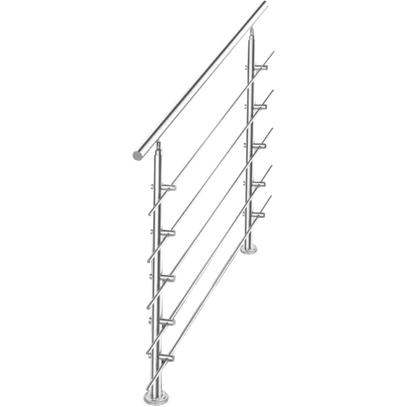foto del prodotto swanew ringhiera in acciaio inox per scale esterne set giardino balcone balaustra 120 cm, 5 traverse 