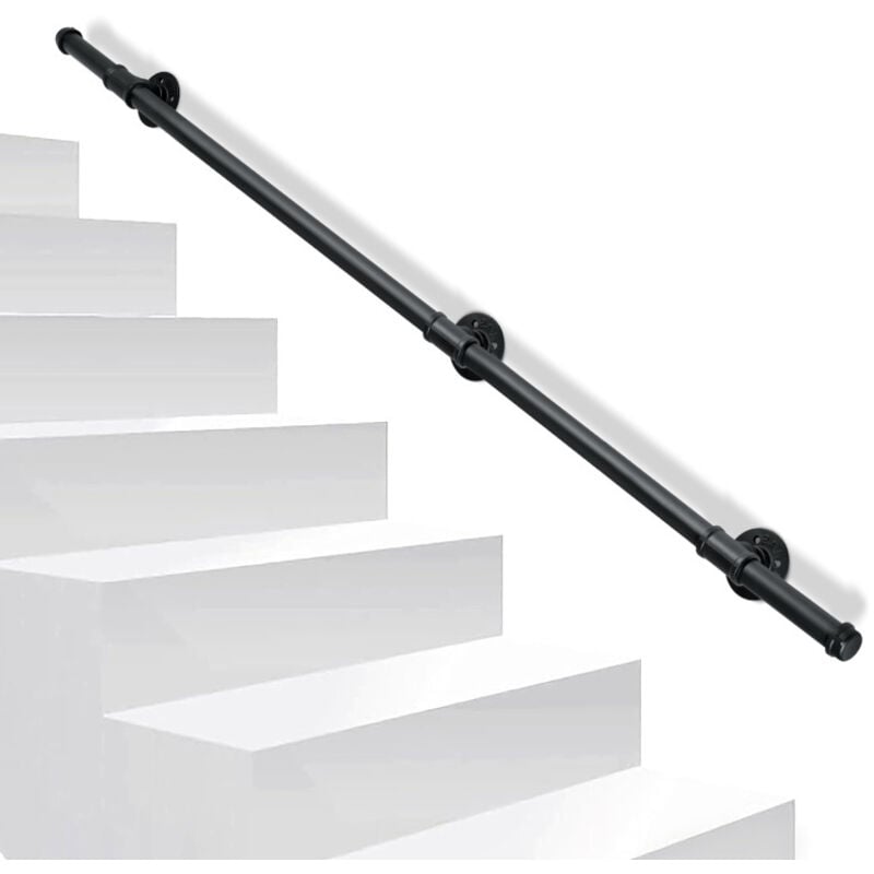 foto del prodotto swanew ringhiera per scale corrimano antiscivolo in metallo acciaio zincato ringhiera per scale in ghisa per uso interno esterno 150cm