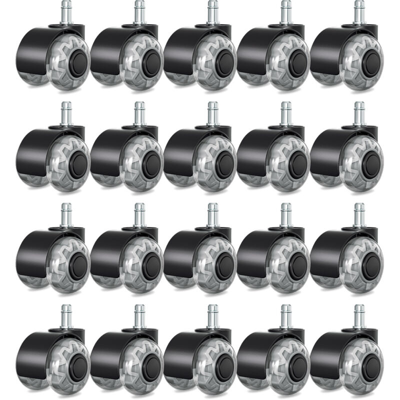 foto del prodotto swanew rotelle per sedie 20 pezzi rotelle per sedie da ufficio rotazione di 360 gradi contro i graffi rotelle per sedie 11x22mm piacevoli e silenziose