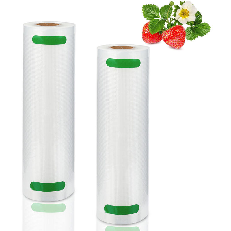 foto del prodotto swanew sacchetti sottovuoto alimentari 2 rotoli. 20 x 600 cm per sottovuoto. frigorifero. rotoli sottovuoto riutilizzabili