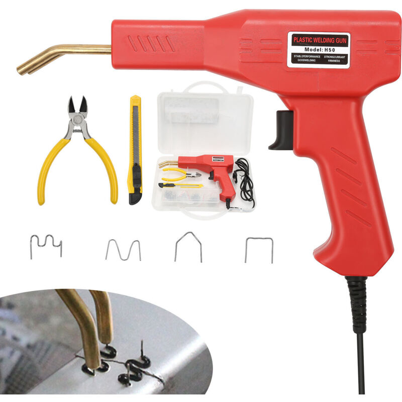 foto del prodotto swanew saldatrice di plastica auto,50w,pistola di saldatura di riparazione,200 morsetto paraurti auto