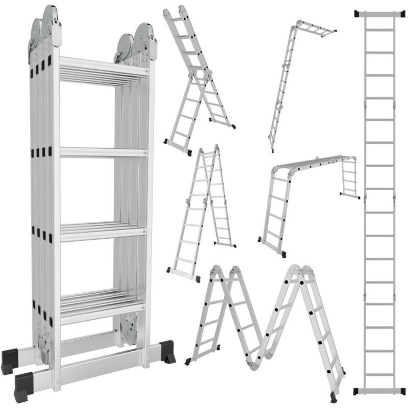 foto del prodotto swanew scala telescopica 4x4 livello ruota tavola scala in alluminio scala estraibile antiscivolo scala allungabile allungabile