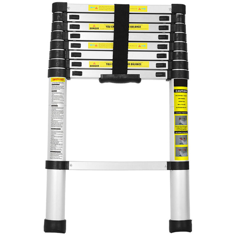 foto del prodotto swanew scala telescopica ad estensione fino a 150 kg stabile scala a pioli in alluminio 2.6 m