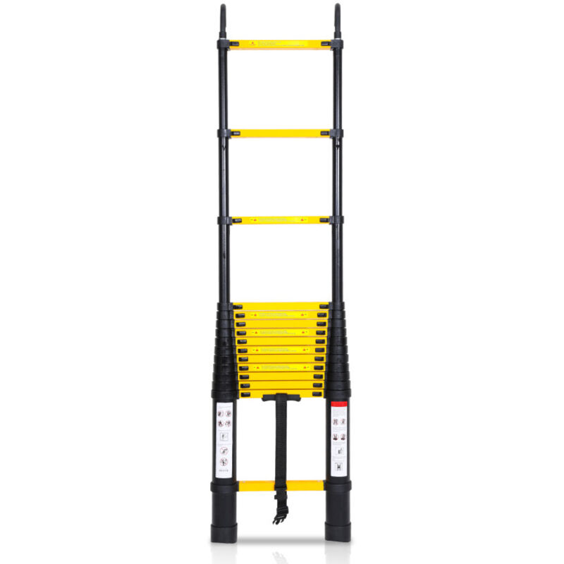 foto del prodotto swanew scala telescopica in alluminio multiuso 4.4m scala stabile scala in alluminio fino a 150kg nero con gancio