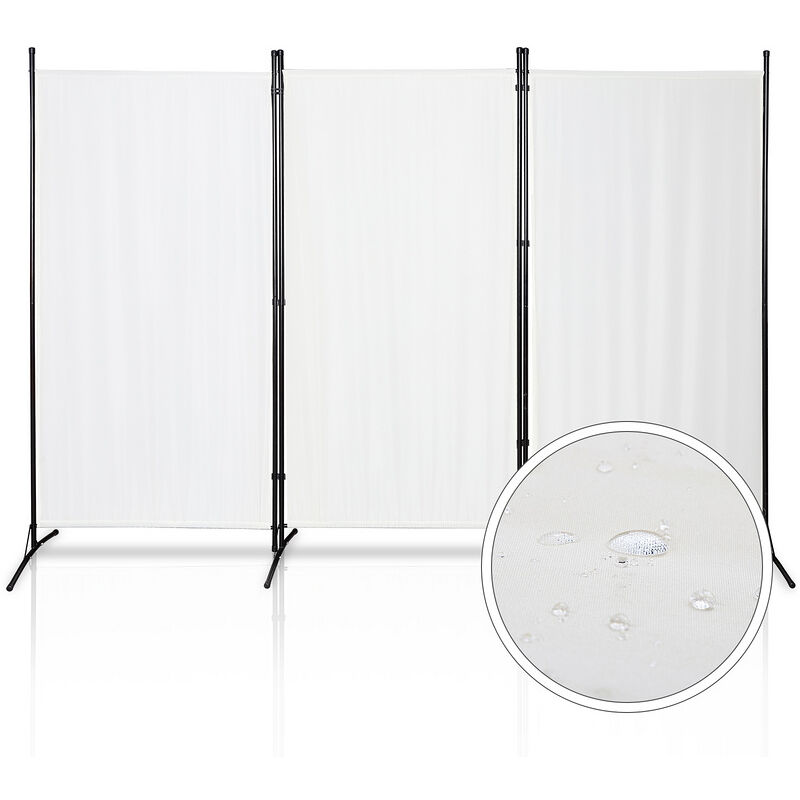 foto del prodotto swanew schermo pieghevole su supporto divisorio per ambienti schermo per giardino divisorio 3 pannelli 260x180cm beige