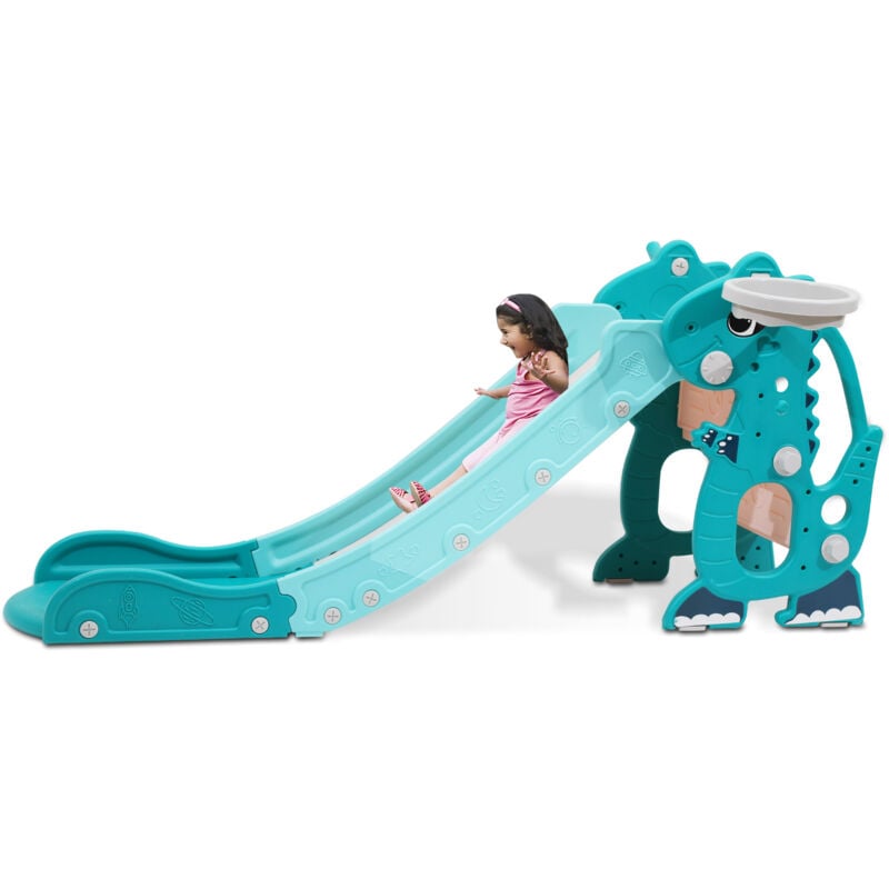 foto del prodotto swanew scivolo per bambini scivolo ad anello da lancio scivolo da giardino all aperto scivolo ad onda 4 in 1 scivolone