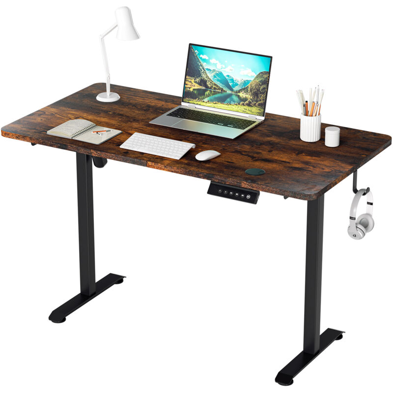 foto del prodotto swanew scrivania regolabile in altezza elettrica 120x60cm seduta e in piedi con 4 tastiere a memoria e sistema anticollisione, regolabile in altezza