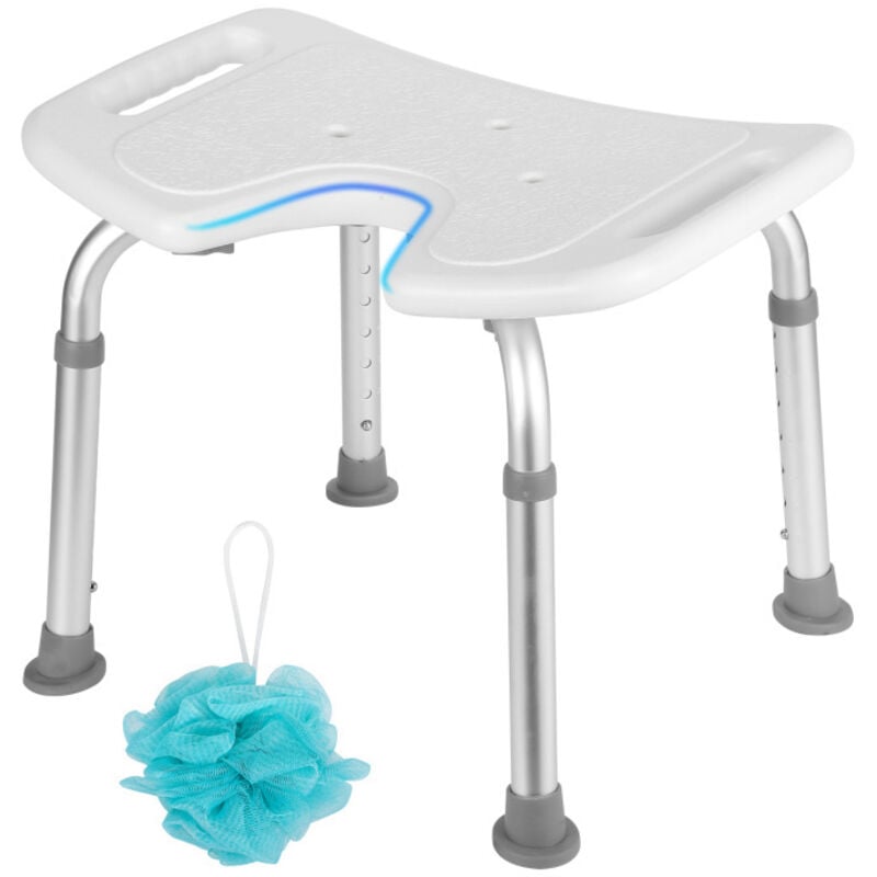 foto del prodotto swanew sedile per doccia regolabile in altezza sgabello per doccia sgabello per doccia. sgabello per bagno. piedini ergonomici antiscivolo carico bis